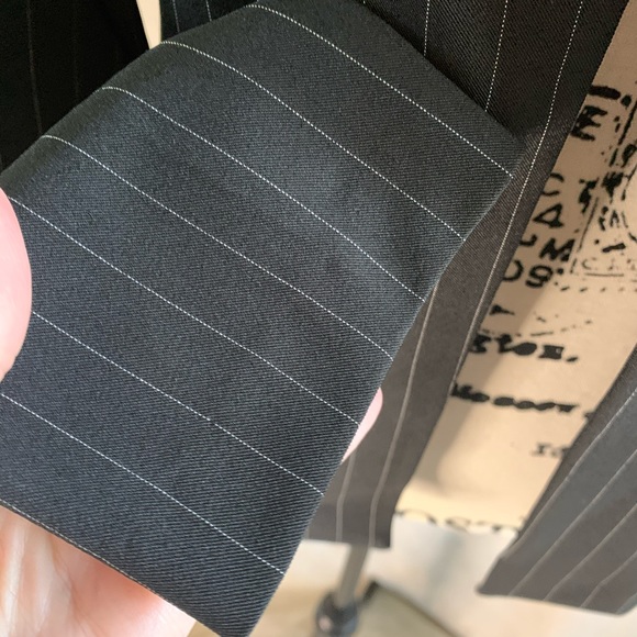 Vintage Black Pinstripe One Button Blazer COUNTESS - Picture 5 of 15